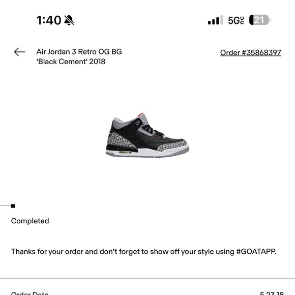 JORDAN BLACK CEMENT 3’s - Picture 2 of 5